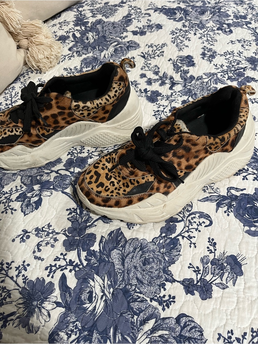 Gianni Bini Leopard-Print Platform Sneakers - Brown Black